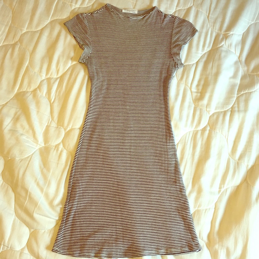 Black and White Striped Mini Dress